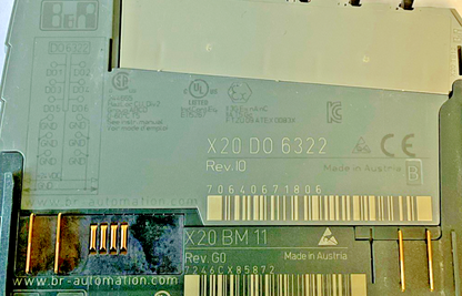 B&R X20 D0 6322 DIGITAL OUTPUT PLC REV.IO / X20 BM 11 REV. G0 BASE