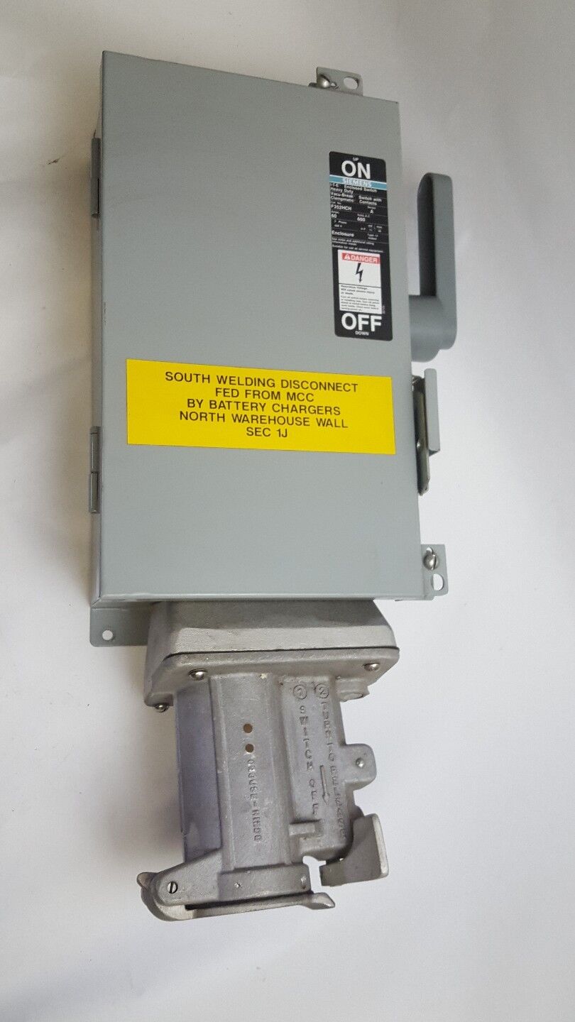 Siemens F352H-CH Series B Type12 W Welder Connector. 60A 600V DISCONNECT SWITCH