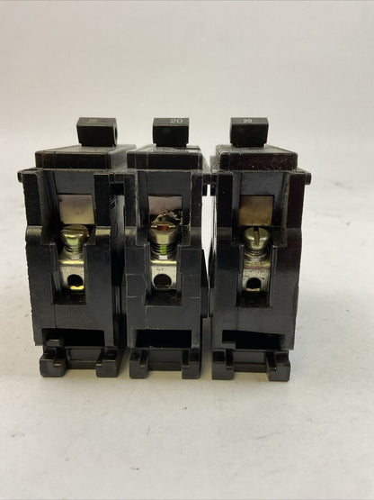 MURRAY MP120 1POLE CIRCUIT BREAKER 20AMP 120/240VAC TYPE MP-T (LOT OF 3)