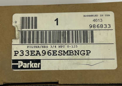 PARKER P33EA96ESMBNGP FILTER REGULATOR  0-125 PSIG