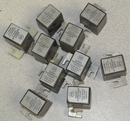 LOT of 10 / ALLEN-BRADLEY 599-K04 / SURGE SUPPRESSOR / 120VAC / SIZE 0, 1, 2
