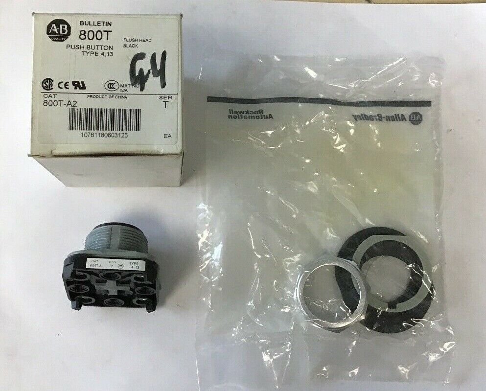 ALLEN BRADLEY 800T-A2 FLUSH HEAD PUSH/BUTTON TYPE 4,13 SERIES