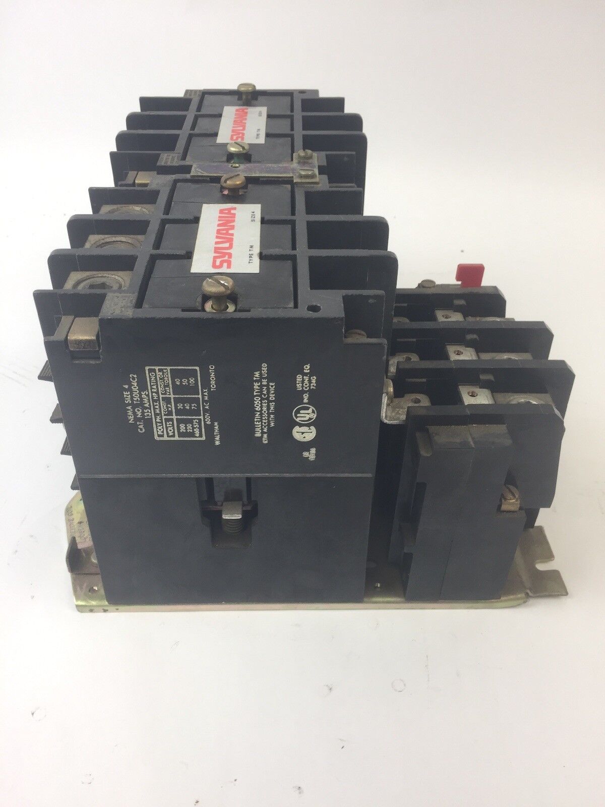 SYLVANIA T50U04C2 SIZE 4 STARTER 600VAC 135A TYPE TM