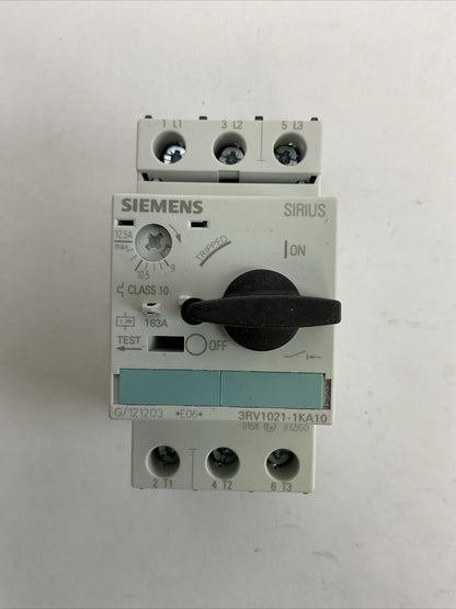 SIEMENS 3RV2021-1KA10 CIRCUIT BREAKER 9-12,5A