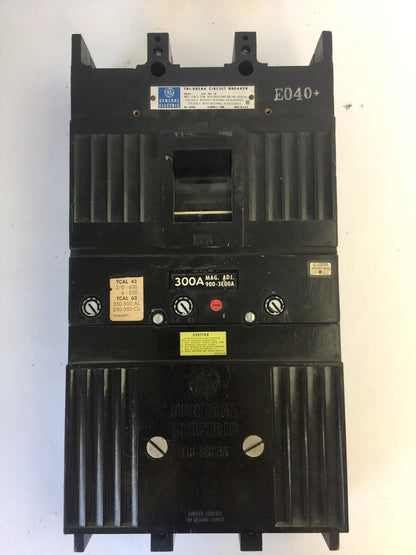 GE TB43F TRI-BREAK CIRCUIT BREAKER 600VAC 300A TRIP A6KA CURRENT LIMITING FUSES