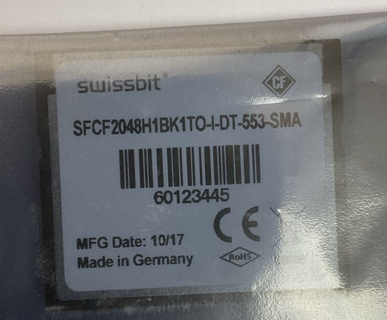 NORDSON 1034283 VERSION 3.8.8.0 SWISSBIT SFCF2048H1BK1TO-I-DT-553-SMA COMPACT