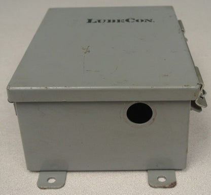 HINGED STEEL CONTROL BOX / ENCLOSURE / Approx. 8" x 6" x 3" / USED