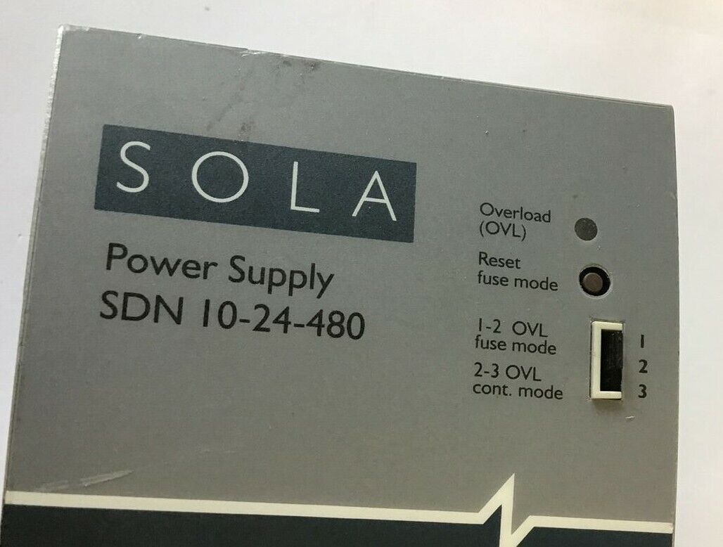 SOLA SDN 10-24-480 POWER SUPPLY 24VDC/10A 24-28V 0.8/0.7A 50-60HZ