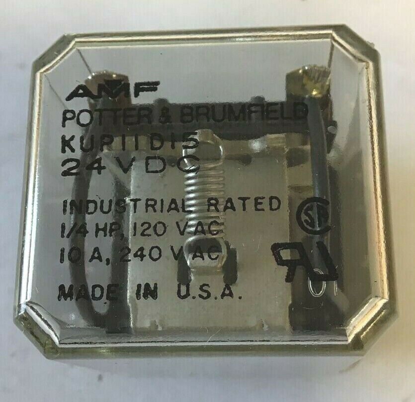 POTTER & BRUMFIELD KUP11D15 24VDC RELAY 240VAC 10A 1/4HP***LOTOF5***