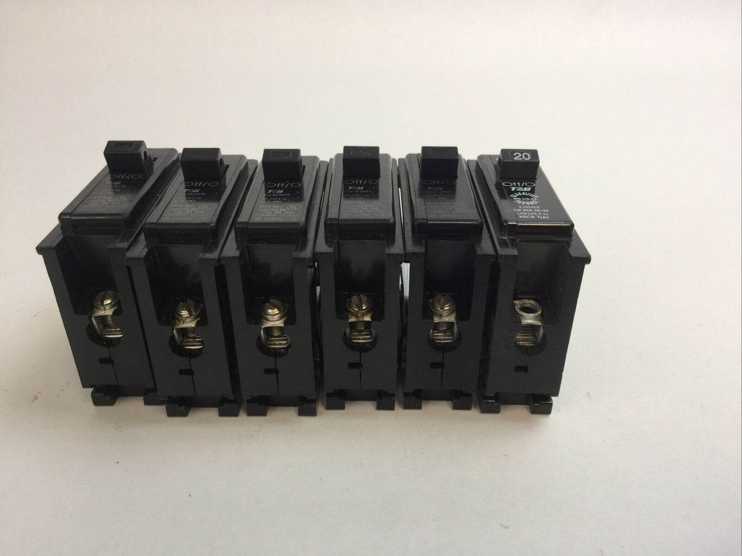 T & B C120 CIRCUIT BREAKER 20AMP 120/240VAC 1POLE (LOT OF 6)