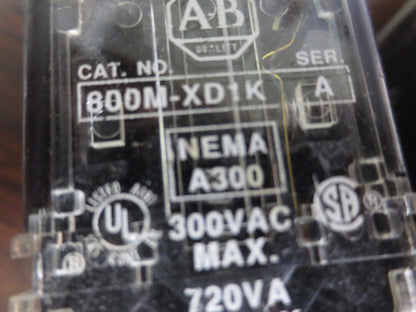ALLEN-BRADLEY 800MR-A1, 800MR-A2, 800MR-A6 PUSHBUTTONS & 2-POS. SELECTOR SWITCH