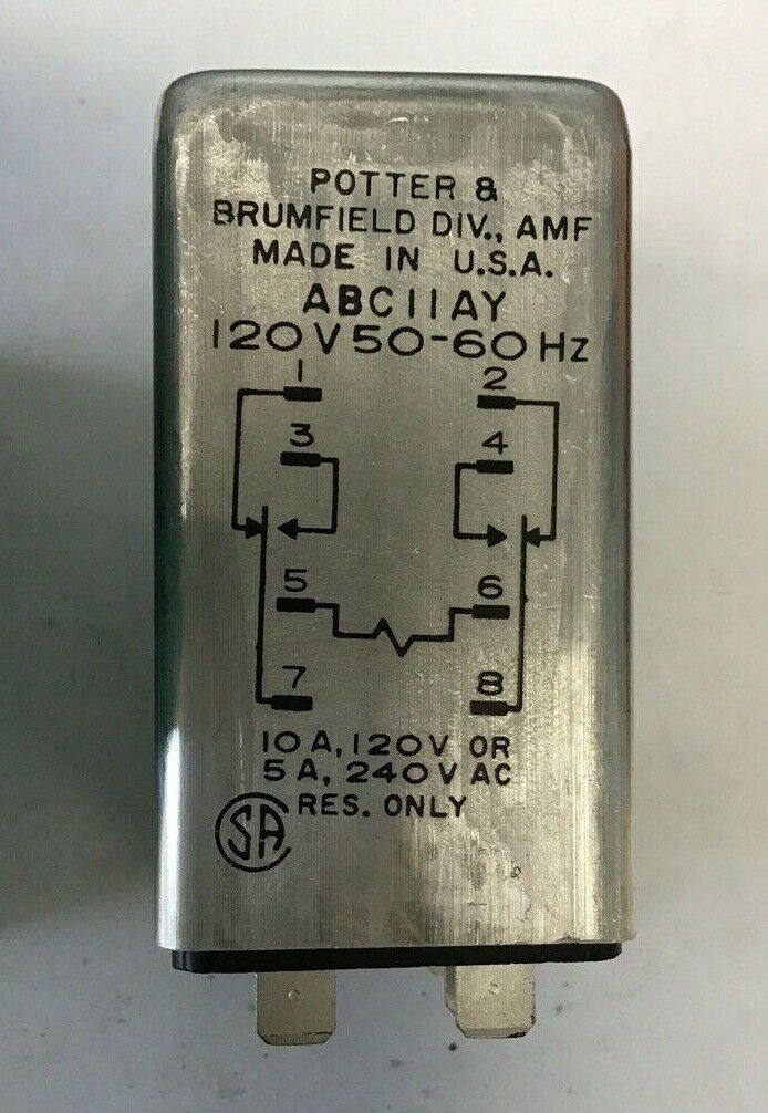 POTTER & BRUMFIELD ABC11AY RELAY 120V 50-60HZ 240VAC 10A