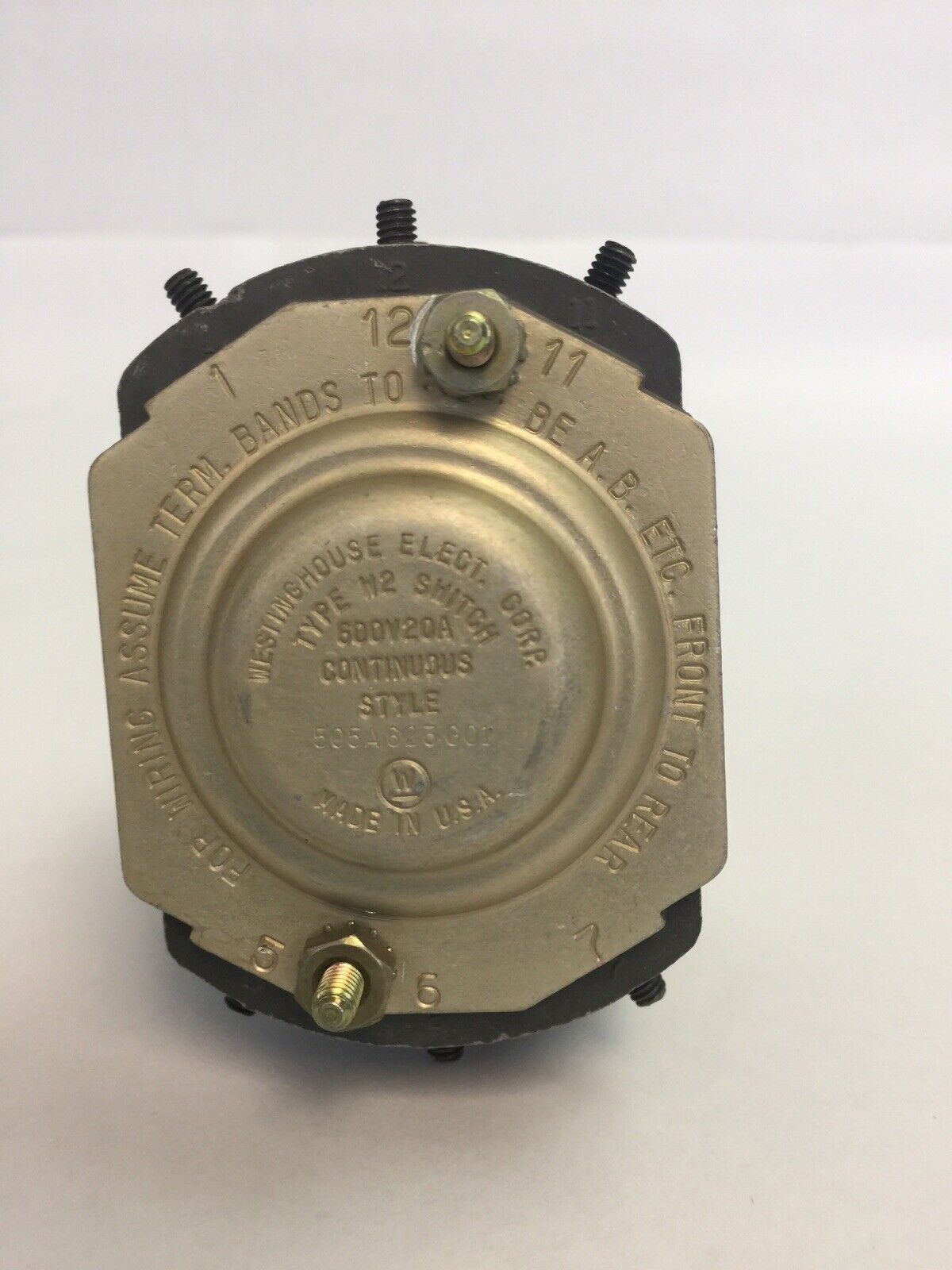 WESTINGHOUSE 505A623G01 TYPE W2 SWITCH 600V 20A ROTARY SWITCH MISSING HANDLE