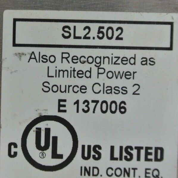 ifm SL2.502 POWER SUPPLY / 24VDC / 2.5A / 115-230VAC, 50-60Hz / IFM DN 2011