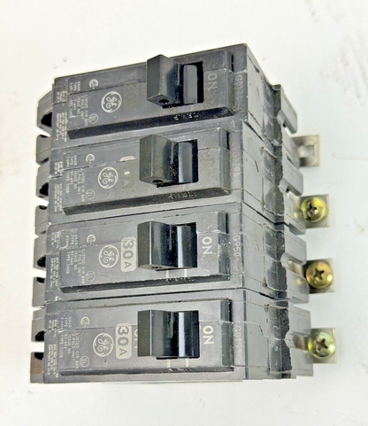 GE *LOT OF 4* - THQB1130 - BOLT-ON CIRCUIT BREAKERS - 1 POLE/240VAC/30A-SEE DESC