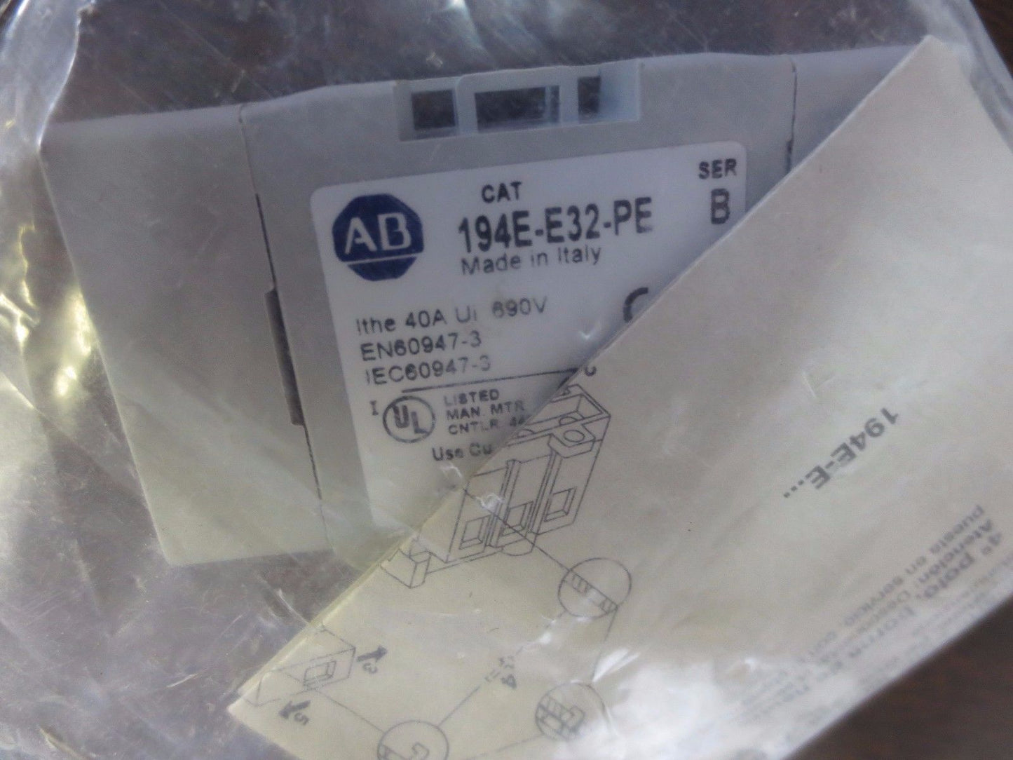 ALLEN-BRADLEY 194E-E32-PE EARTH / GROUNDING TERMINAL - NEW SURPLUS