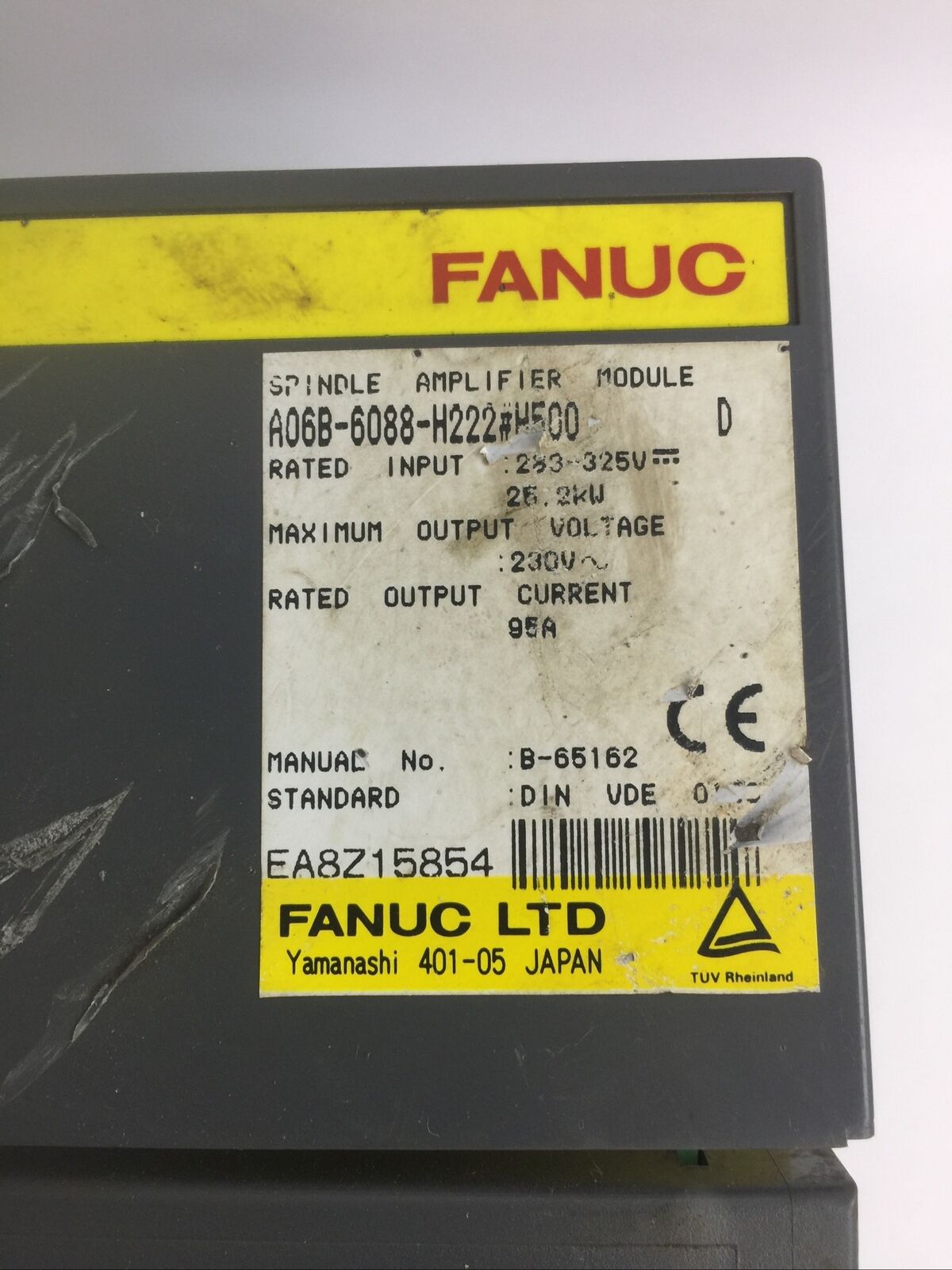 FANUC A06B-6088-H222#H500 SPINDLE AMPLIFIER MODULE INPUT 325VDC OUTPUT 230VAC