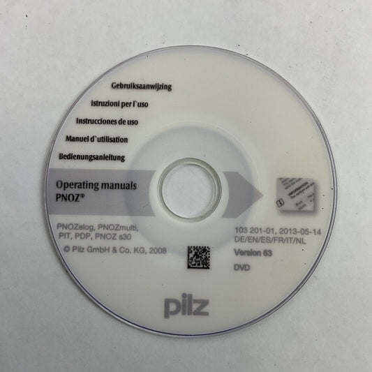 PILZ OPERATING MANUAL PNOZ DVD VERSION 63 103 201-01, 2013-05-14 DE/EN/ES/FR/IT/