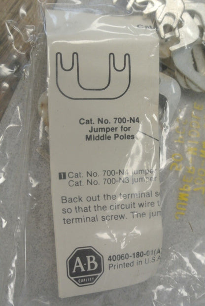ALLEN-BRADLEY 700-N4 Series A / JUMPER, MIDDLE POLE / BAG of 50 - NEW SURPLUS