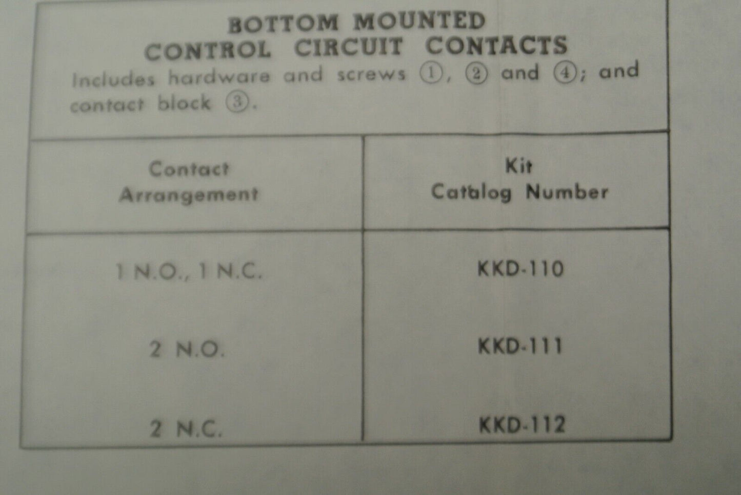 SYLVANIA / JOSLYN CLARK KKD-110 AUXILIARY CONTACT / 1 N.O. / 1 N.C.  NEW SURPLUS