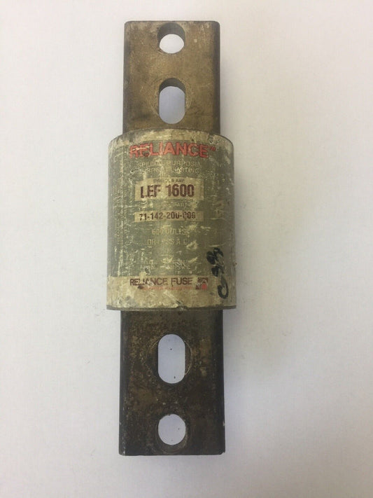 RELIANCE LEF 1600 SPECIAL PURPOSE CURRENT LIMITING FUSE 1600 AMP 600 VAC