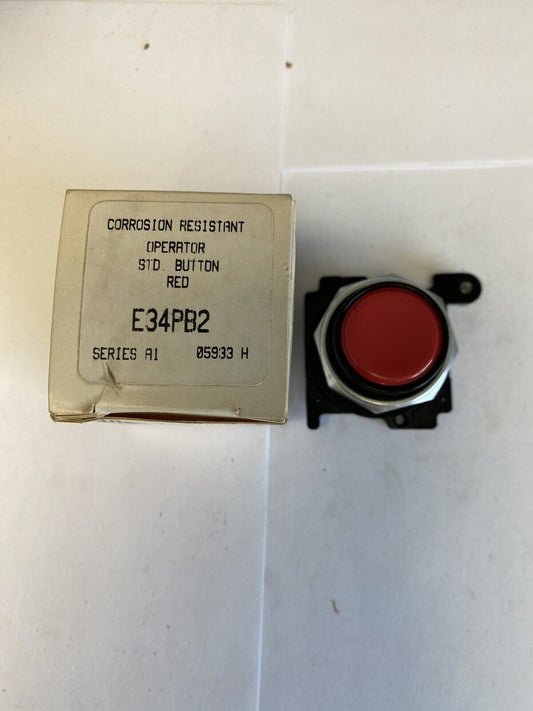 Cutler-Hammer E34PB2 Series A1 Corrosion Resistant Red Pushbutton Operator