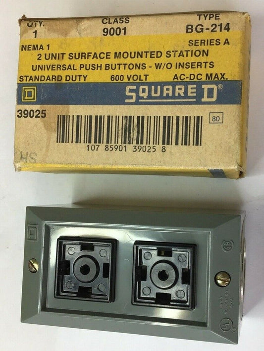 SQUARE D 9001 BG-214 UNIVERSAL PUSH BUTTON 2 UNIT SERIES A W/O INSERT