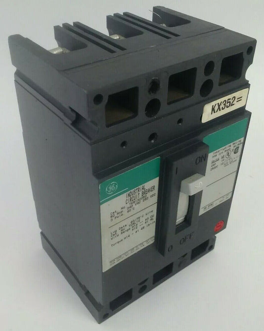 GENERAL ELECTRIC TEB132050 CIRCUIT BREAKER TRIP UNIT 3P 240V 50A 10Ka GREEN TAG