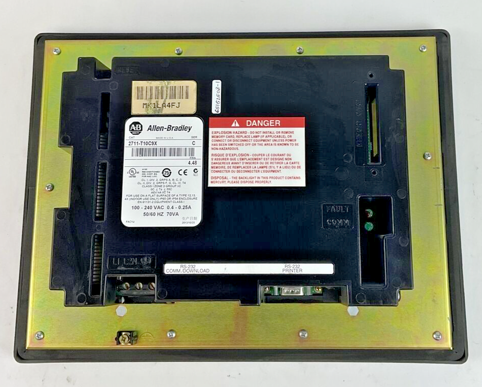 ALLEN BRADLEY 2711-T10C9X SER.C PANELVIEW 240VAC FRN 4.48 0.4-0.25A