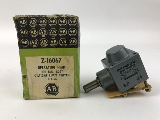 ALLEN BRADLEY Z16067 OPERATING HEAD,BUL 802T,OILTIGHT LIMIT SWITCH,TYPE A2, NEW