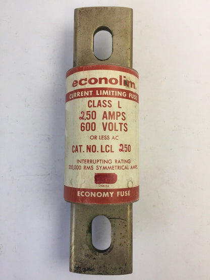 ECONOMY LCL250 ECONOLIM CURRENT LIMITING FUSE 250AMP 600VAC CLASS L