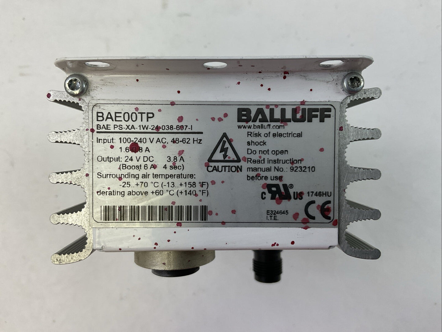 BALLUFF BAE00TP BAE PS-XA-1W-24-038-607-I POWER SUPPLY OUTPUT 24VDC INPUT