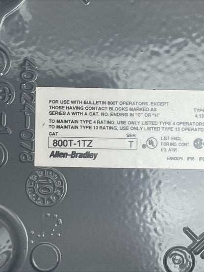 ALLEN BRADLEY 800T-1TZ DIE CAST ENCLOSURE TYPE 4, 13 SER T