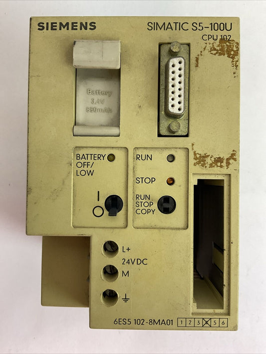 SIEMENS 6ES5 102-8MA01 SIMATIC S5-100 CPU 102 CPU MODULE