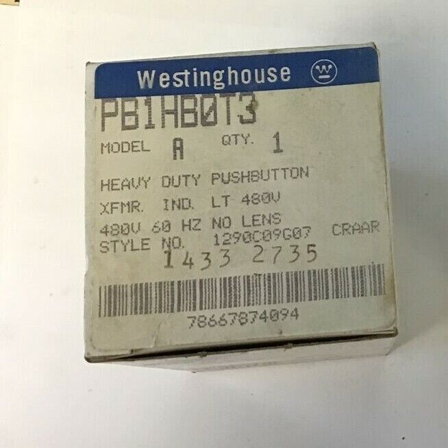 WESTINGHOUSE PB1HB0T3 PUSHBUTTON HEAVY DUTY 480V 60HZ MODEL A