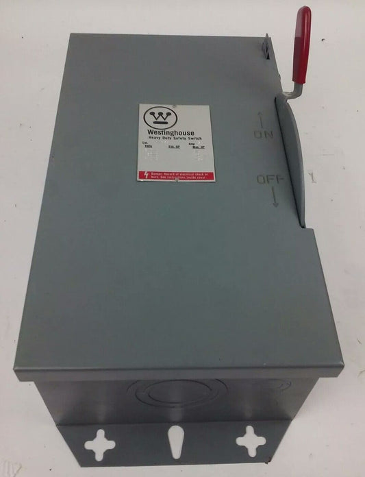 WESTINGHOUSE, HUN362, SAFETY SWITCH, 60A, 600V, 3P, TYPE 1 INDOOR ENCLOSURE, NEW