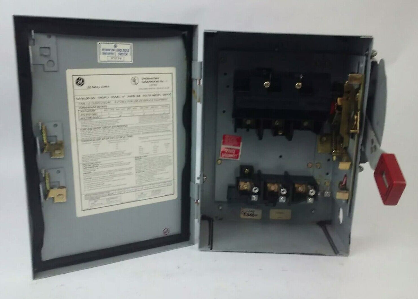 GE TH3361J MODEL 10 SAFETY SWITCH 3PH 30A 600V 20HP TYPE 1,5,12 ENCLOSURE