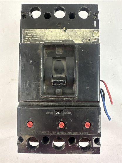 WESTINGHOUSE LB3400F 600VAC 3P 400A CIRCUIT BREAKER FRAME 250A TRIP UNIT W/SHUNT