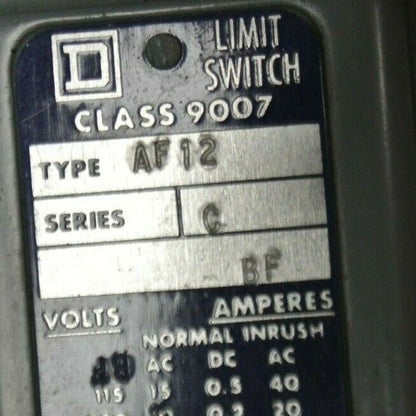 SQUARE D 9007 AF-12 Ser. C LIMIT SWITCH 600VAC/DC / 1 N.O. / 1 N.C.  NEW SURPLUS