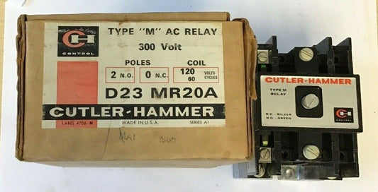 CUTLER HAMMER D23MR20A TYPE "M" AC RELAY 120V 60CY SER.A1