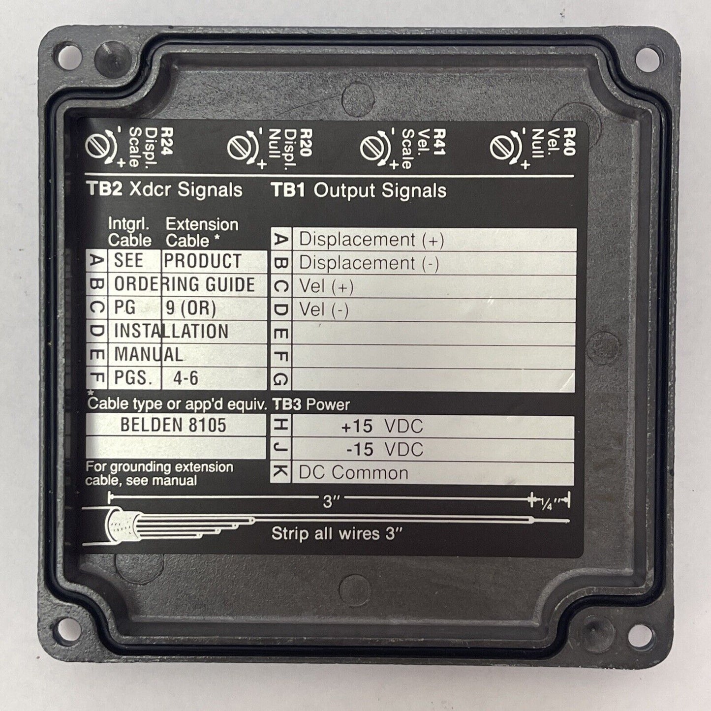 TEMPOSONICS 392002005 RCU0140 LDT POSITION SENSING SYSTEM OUTPUT 0 TO +10V REV