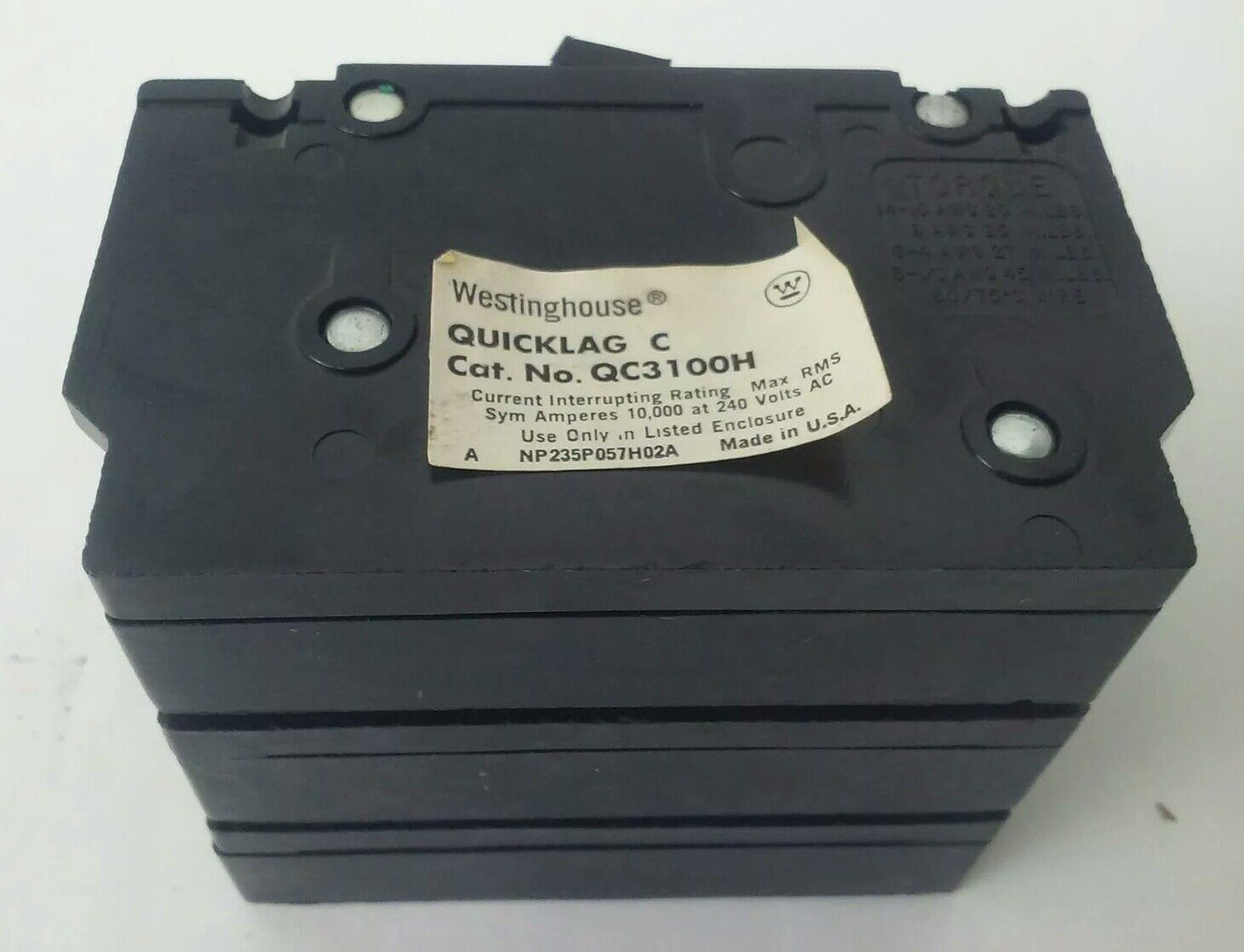 GENERAL ELECTRIC QC3100H CIRCUIT BREAKER 3P 240VAC 100A