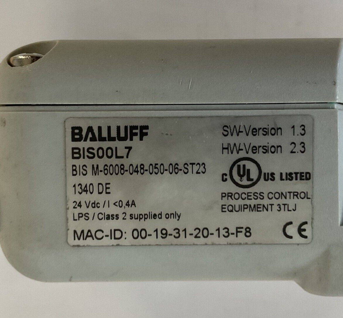 BALLUFF BIS00L7 PROCESSOR MODULE BIS M-6008-048-050-06-ST23 24VDC SW-VER.1.3