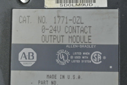 ALLEN-BRADLEY 1771-0ZL / 0-24V CONTACT OUTPUT MODULE