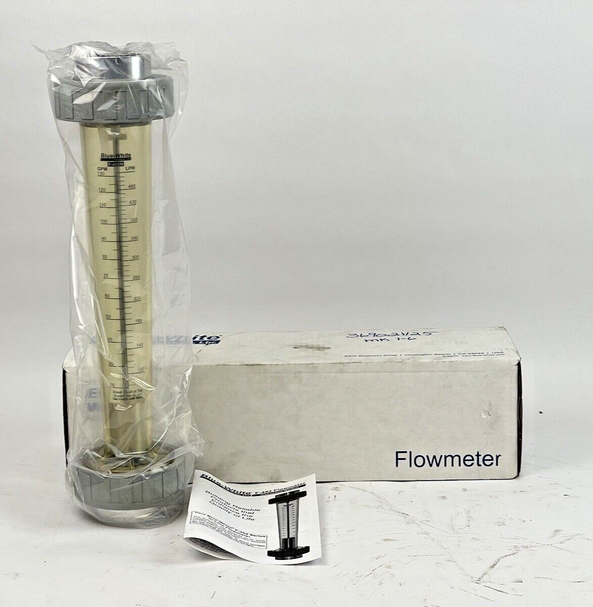 BLUE-WHITE INDUSTRIES - F-452N BWI - F-452130LHN -FLOWMETER SIL FREE - STAINLESS