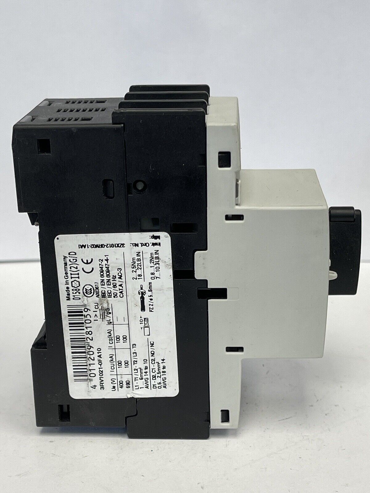 SIEMENS - 3RV1021-0FA10 - CIRCUIT BREAKER / MOTOR PROTECTOR