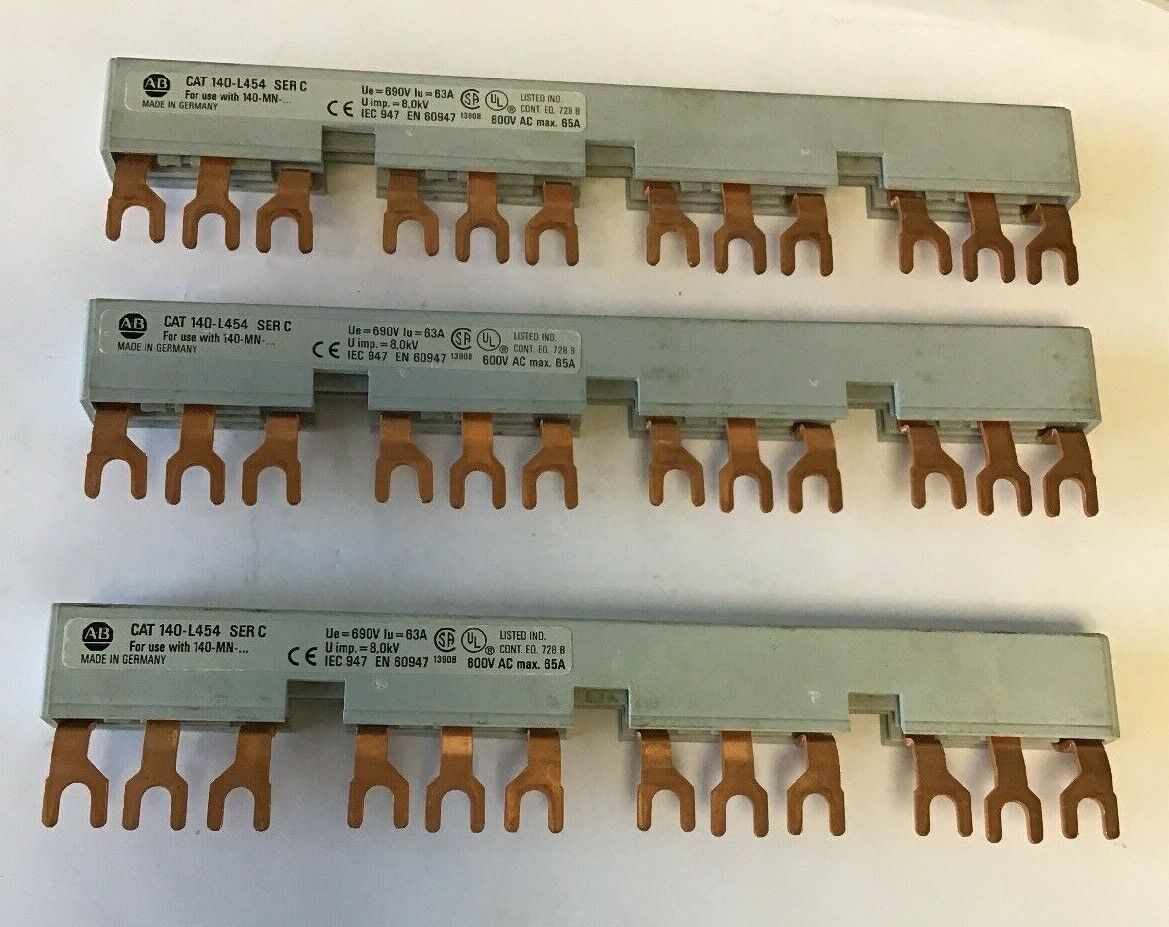 ALLEN BRADLEY 140-L454 SER.C COMMONING LINKS 65AMP 600VAC***LOTOF3***