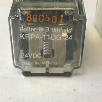 POTTER&BRUMFIELD KRPA-11DG-24 RELAY 24VDC 1/6HP,120VAC 1/3HP,10A 250VAC*LOTOF5**