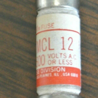 BOX of 10 / ECONOMY / FPE MCL-12 ECONOLIM FUSE / 12A / 600V / NEW SURPLUS