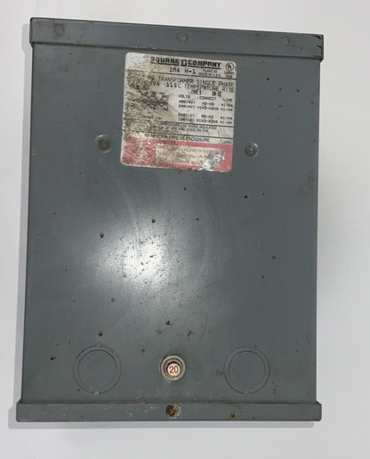 SQUARE D SMA H-1 TRANSFORMER 2KVA 60HZ 480V RAINPROOF TYPE 3R 1PH DRY TYPE